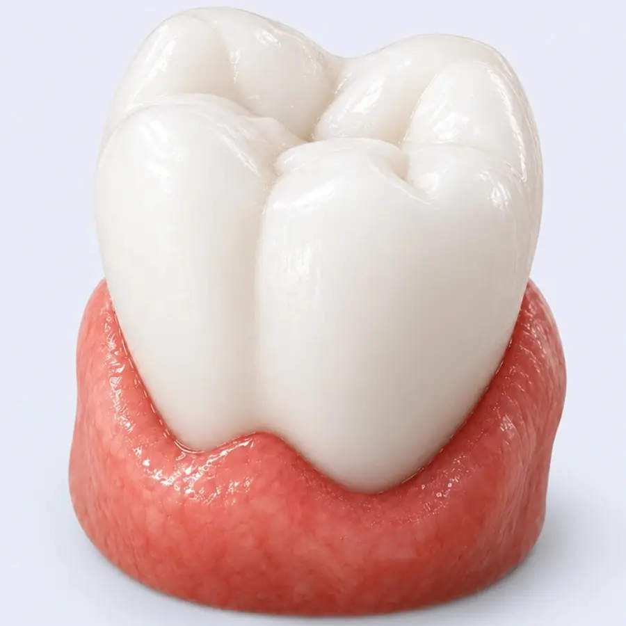 The same molar, clean